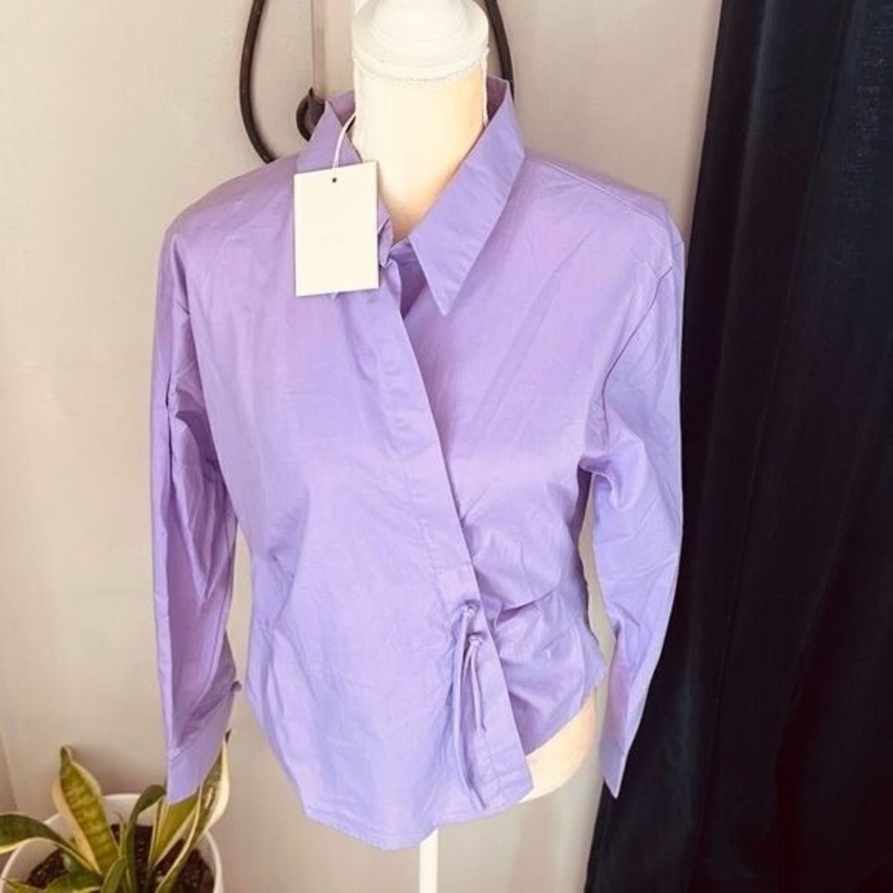 70/21 High-Low Long Sleeve Top, Designer Luxury,‎ Large. Purple, NWT